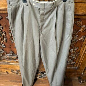 JB Britches Nordstrom Dress Pants Mens 38X29 100% VIRGIN Wool Pleated Cuffed Tan
